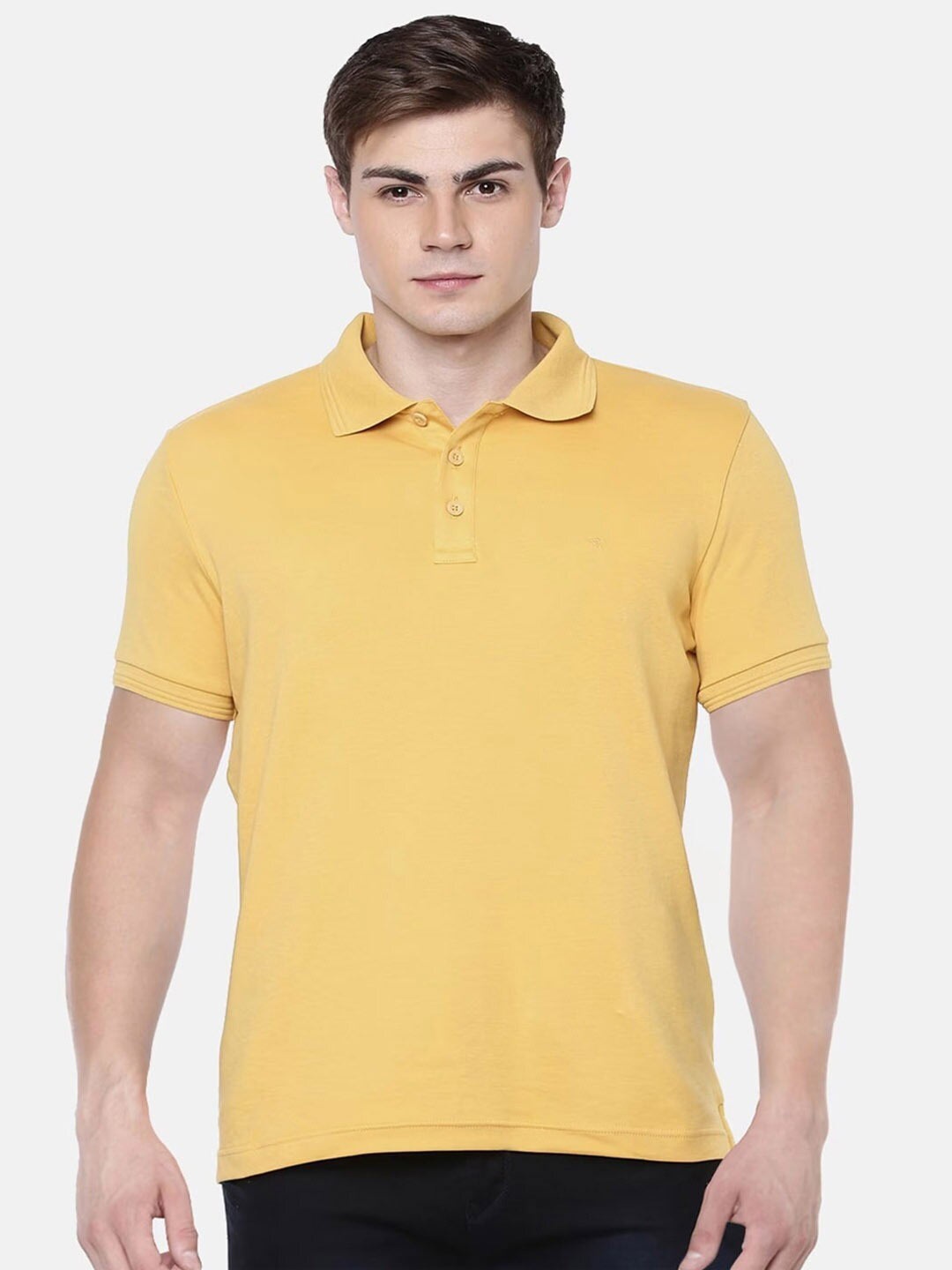 

Ramraj Men Polo Collar Pure Cotton Regular Fit T-shirt, Yellow