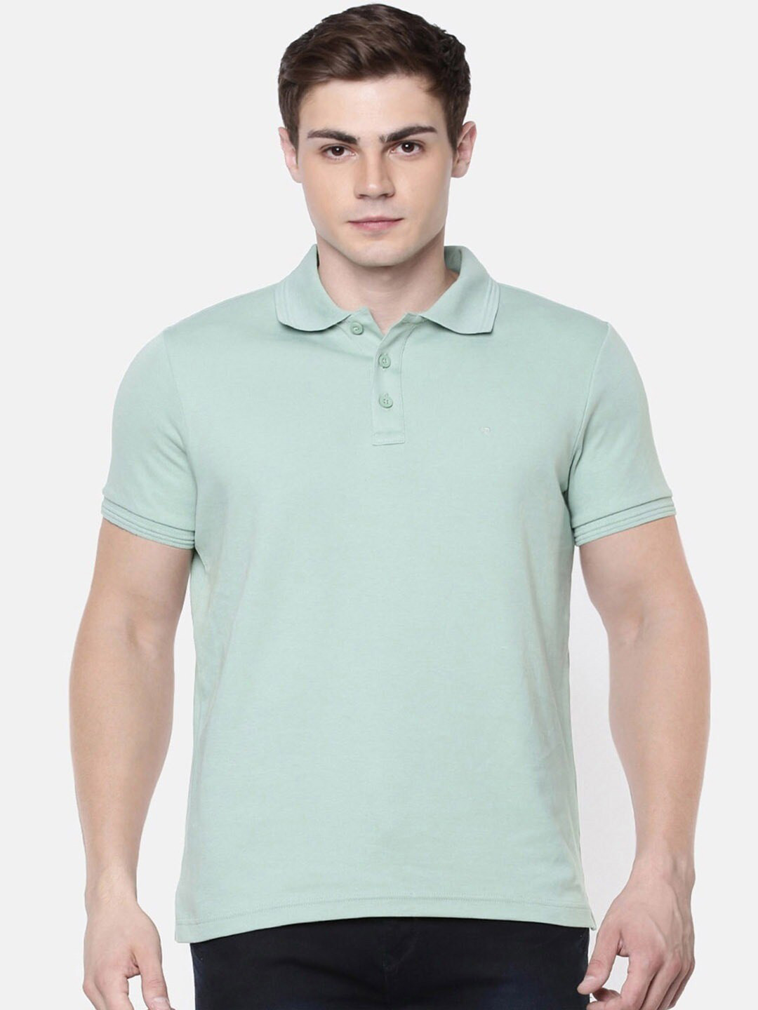 

Ramraj Men Polo Collar Pure Cotton Regular Fit T-shirt, Green