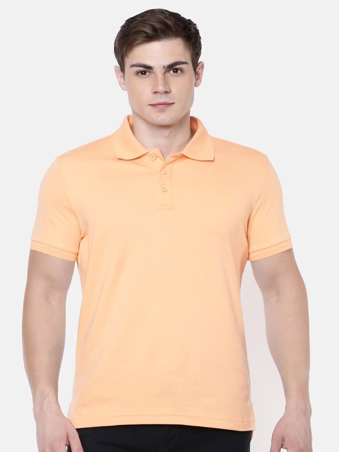 

Ramraj Men Polo Collar Pure Cotton Regular Fit T-shirt, Peach