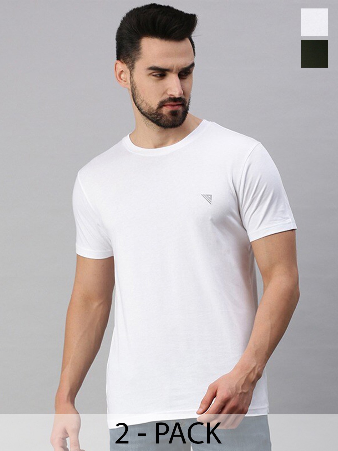 

Ramraj Pack of 2 Round Neck Cotton T-shirt, White