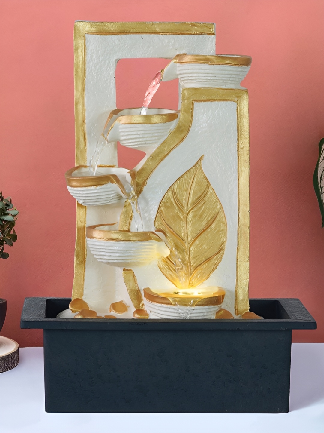 

Heritage India Yellow & Grey 4 Steps Water Fountain, Gold