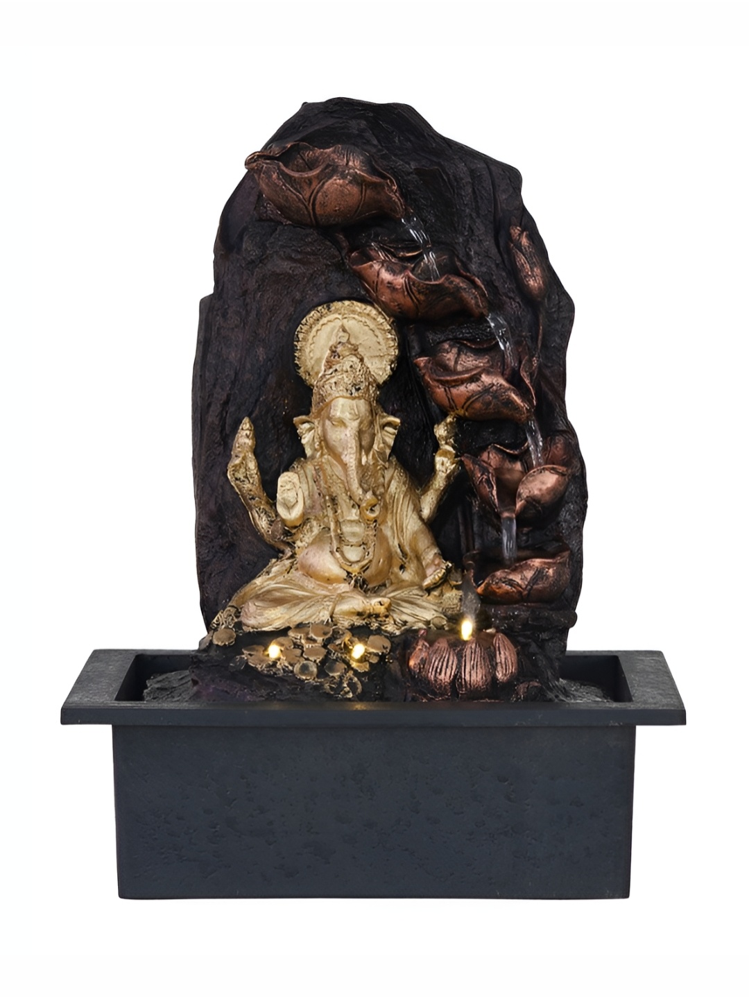 

Heritage India Brown & Golden Textured Ganesh Idol Water Fountain