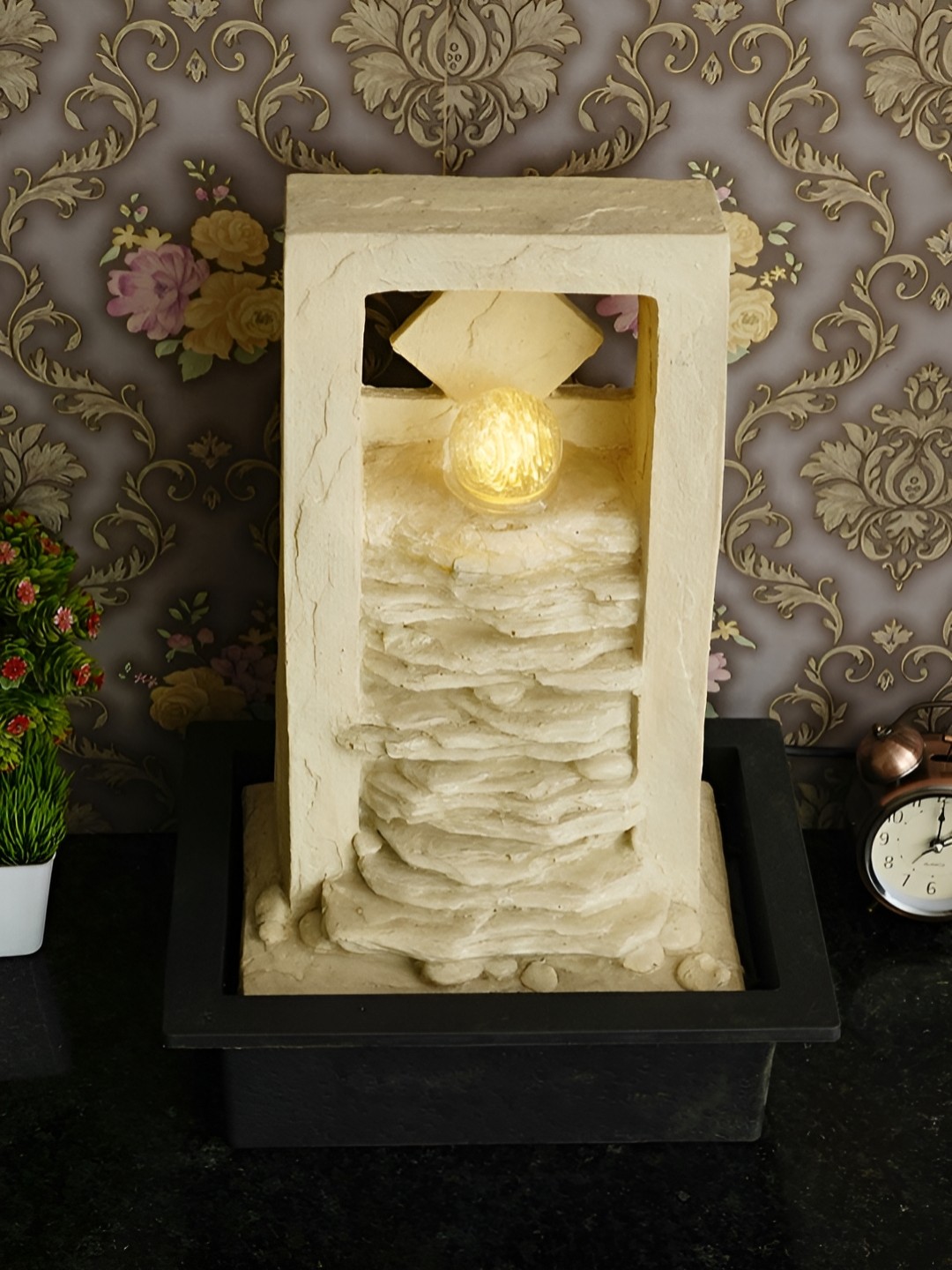 

Heritage India Cream Rock Shaped Water Fountain