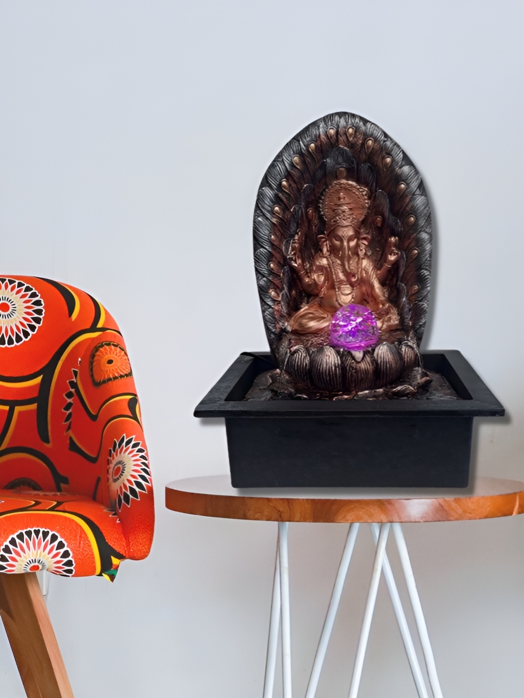

Heritage India Black Ganesha Idol Waterfall Fountain, Gold