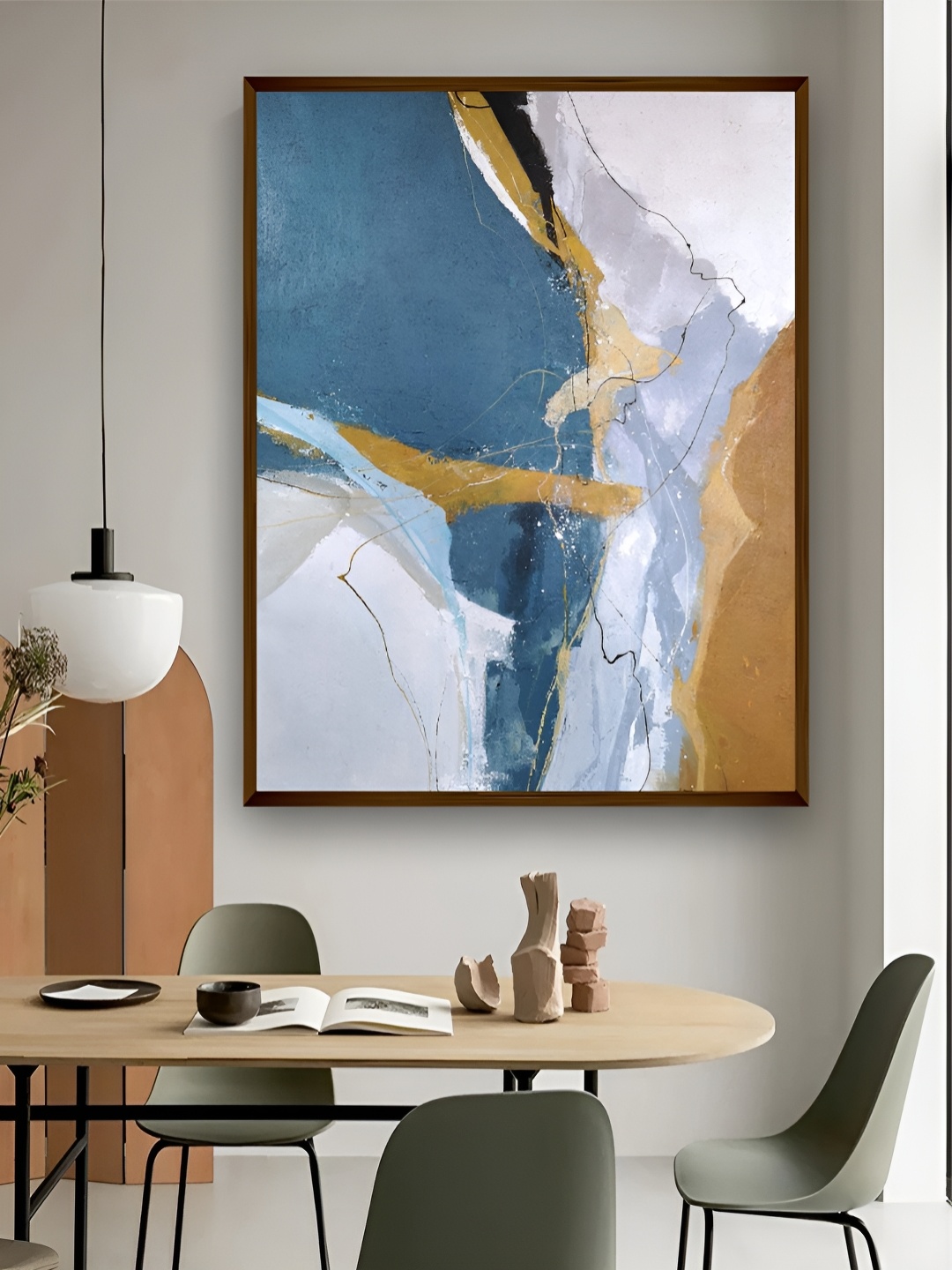 

Artsense Blue& White Canvas Abstract Wall Paintings