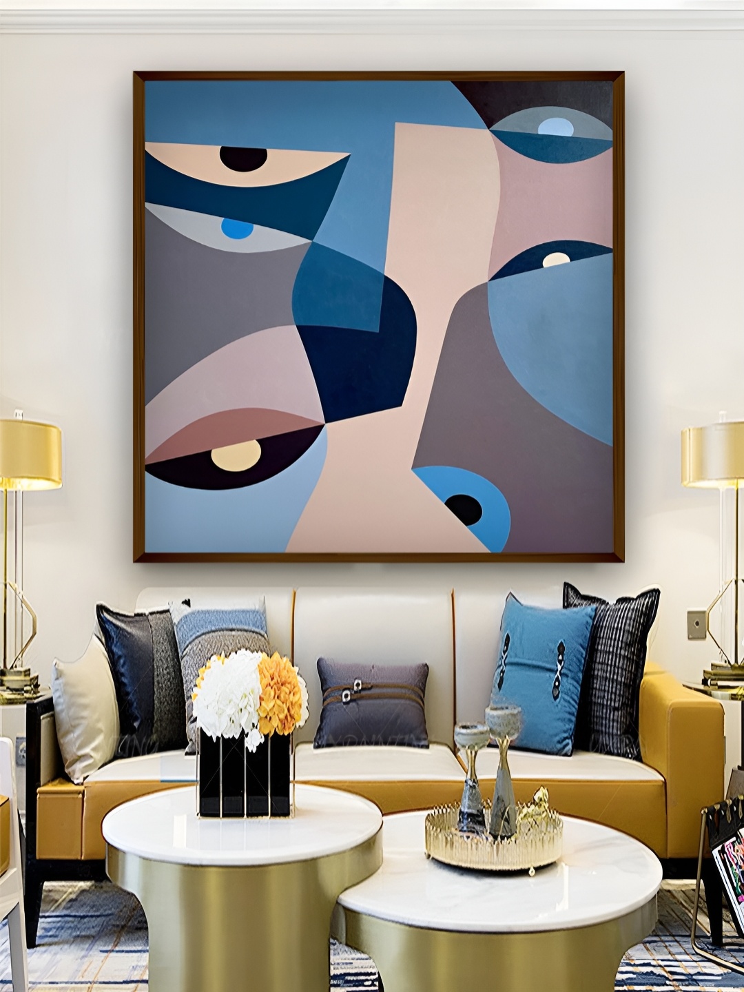 

Artsense Blue &Grey Canvas Abstract Wall Paintings