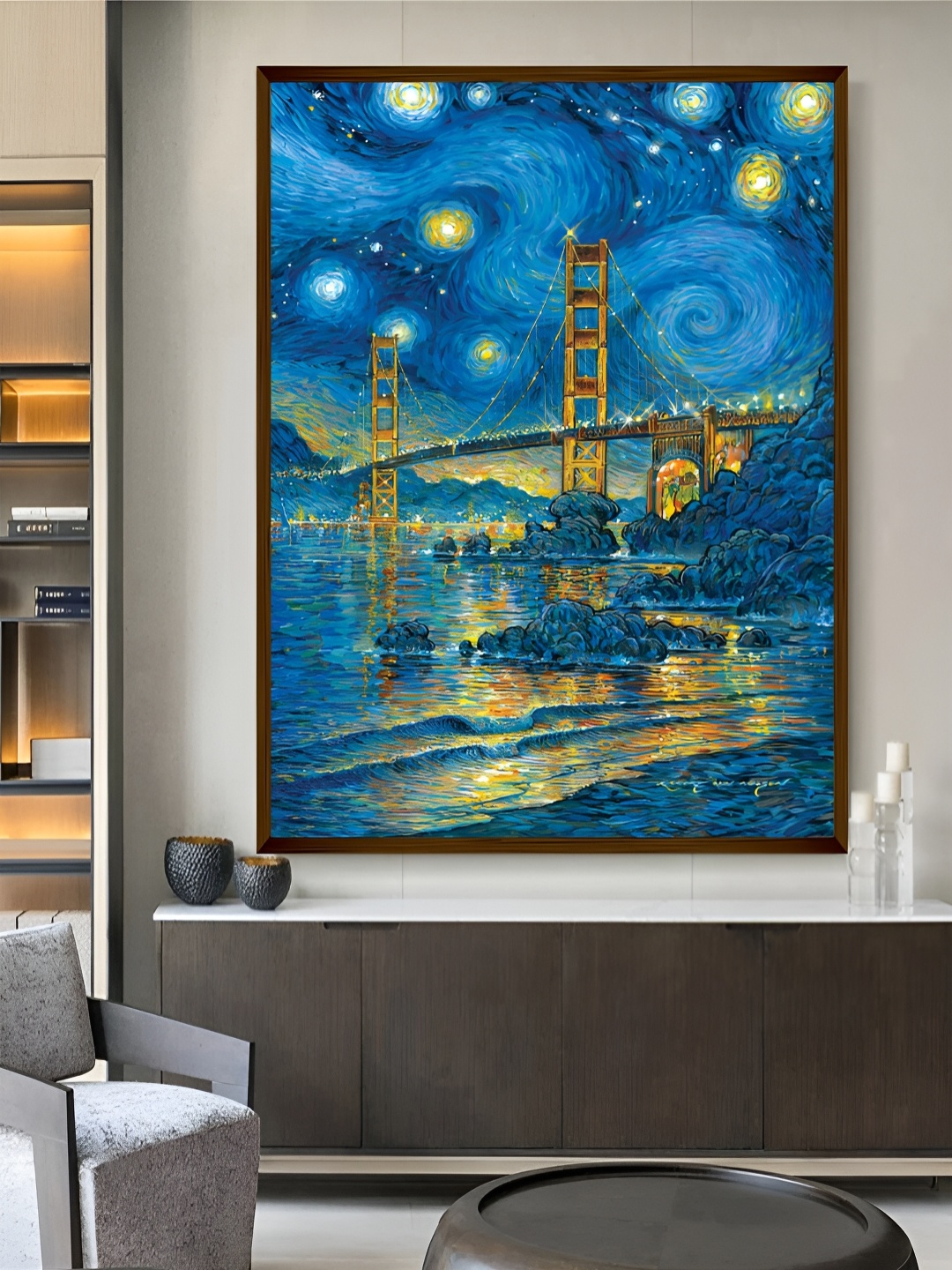 

Artsense Blue & Yellow Canvas Abstract Painting Wall Art