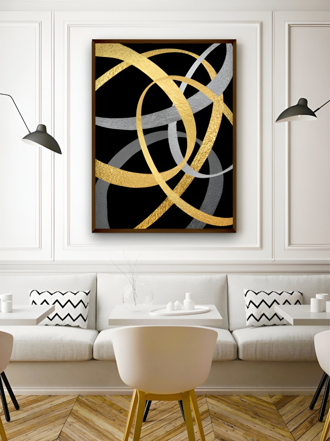 

Artsense Black & Gold Toned Canvas Abstract Painting Wall Art