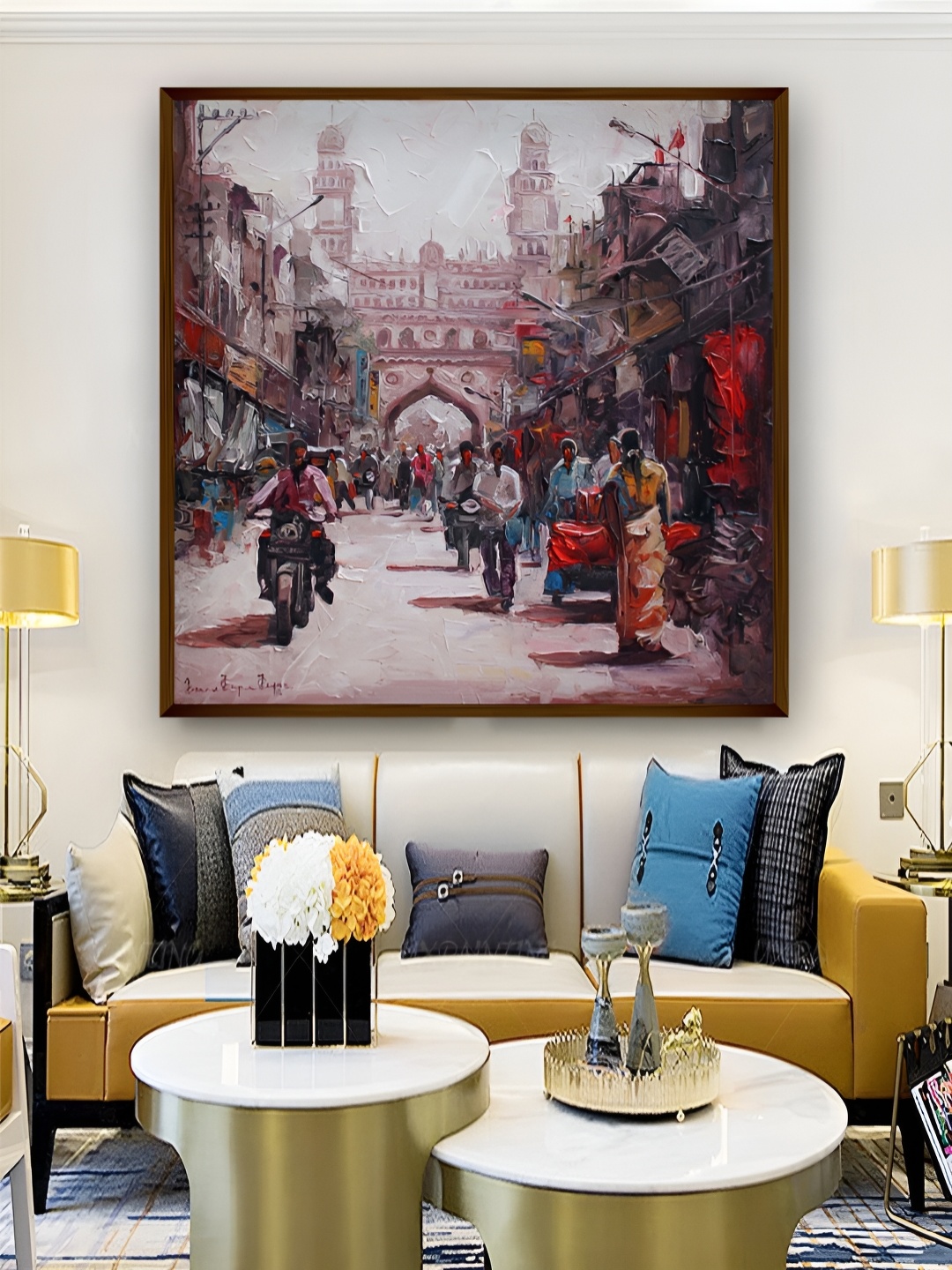 

Artsense Pink & White Canvas Abstract Painting Wall Art