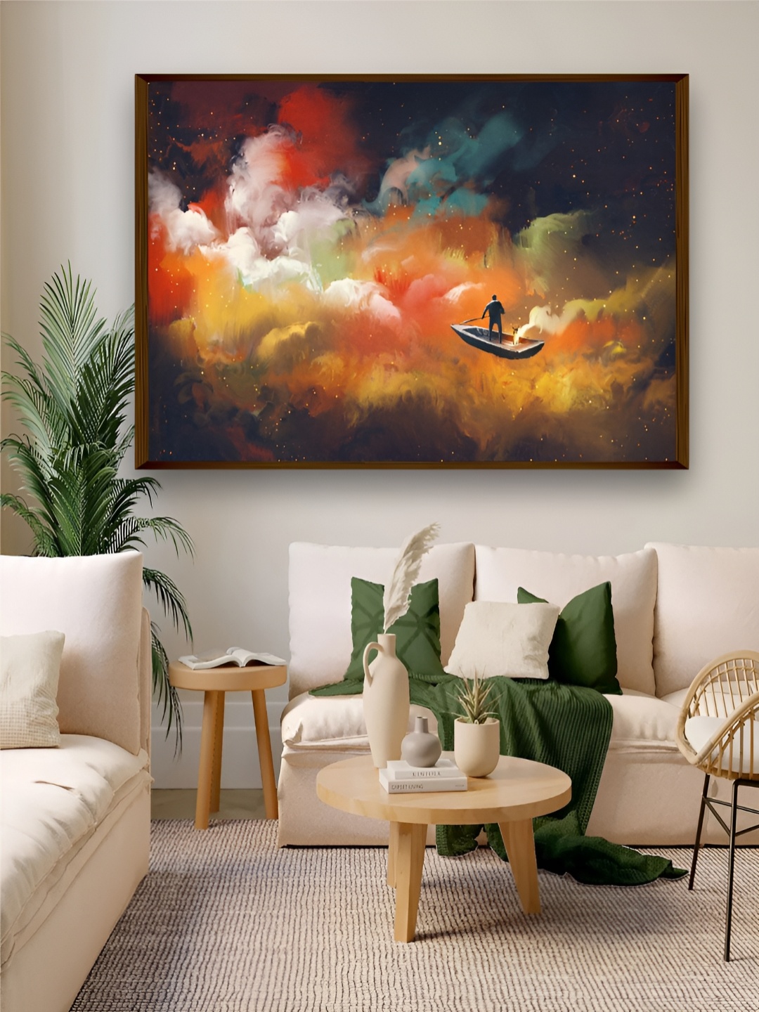 

Artsense Yellow & Red Abstract Framed Canvas Painting Wall Art