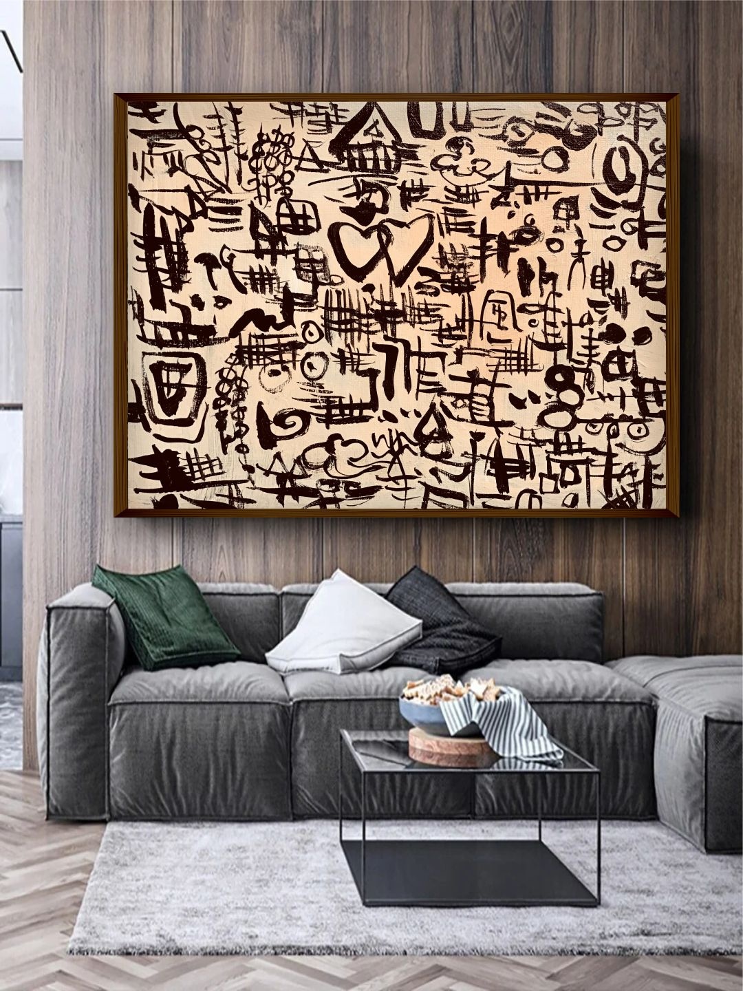 

Artsense Splatter Beige & Black Canvas Abstract Painting Wall Art