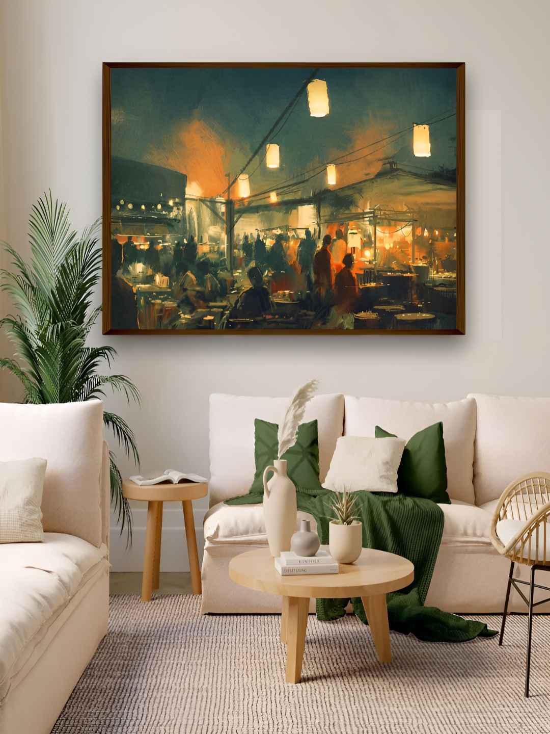 

Artsense Blue & Green Abstract Canvas Painting Wall Art