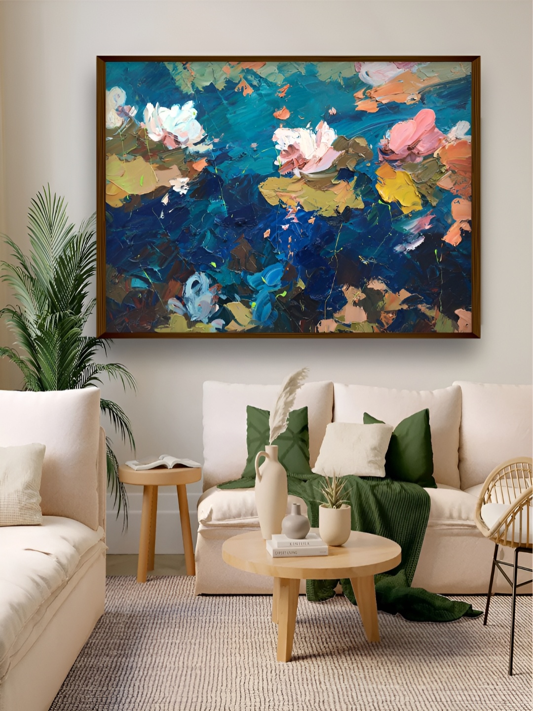 

Artsense Blue & Pink Abstract Canvas Painting Wall Art
