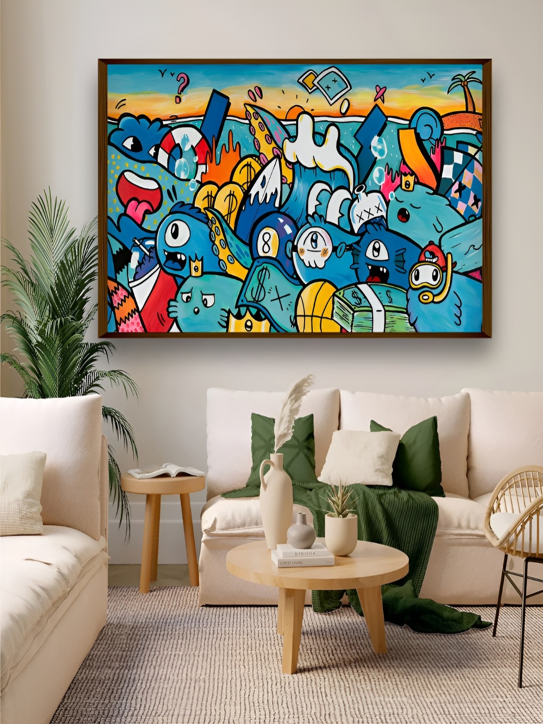 

Artsense Blue & Yellow Pop Art Canvas Painting Wall Art