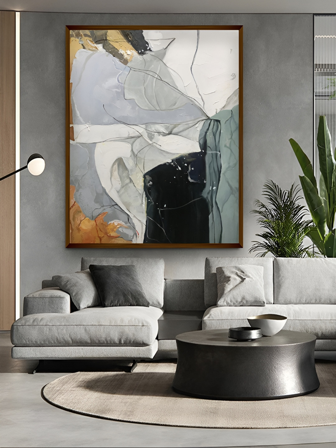 

Artsense Grey Abstract Painting Canvas Wall Art