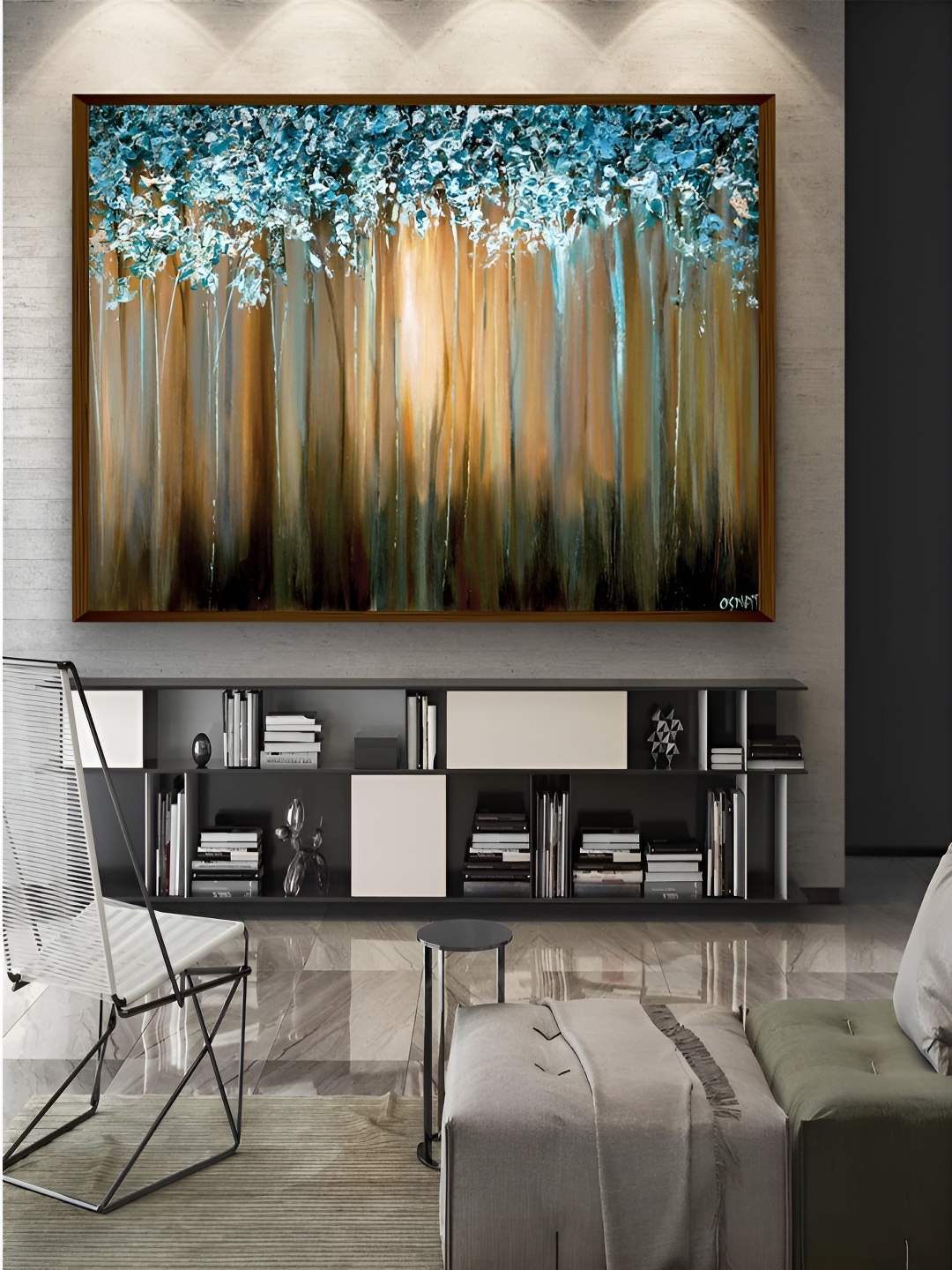 

Artsense Blue & Brown Canvas Paradise Painting Wall Art