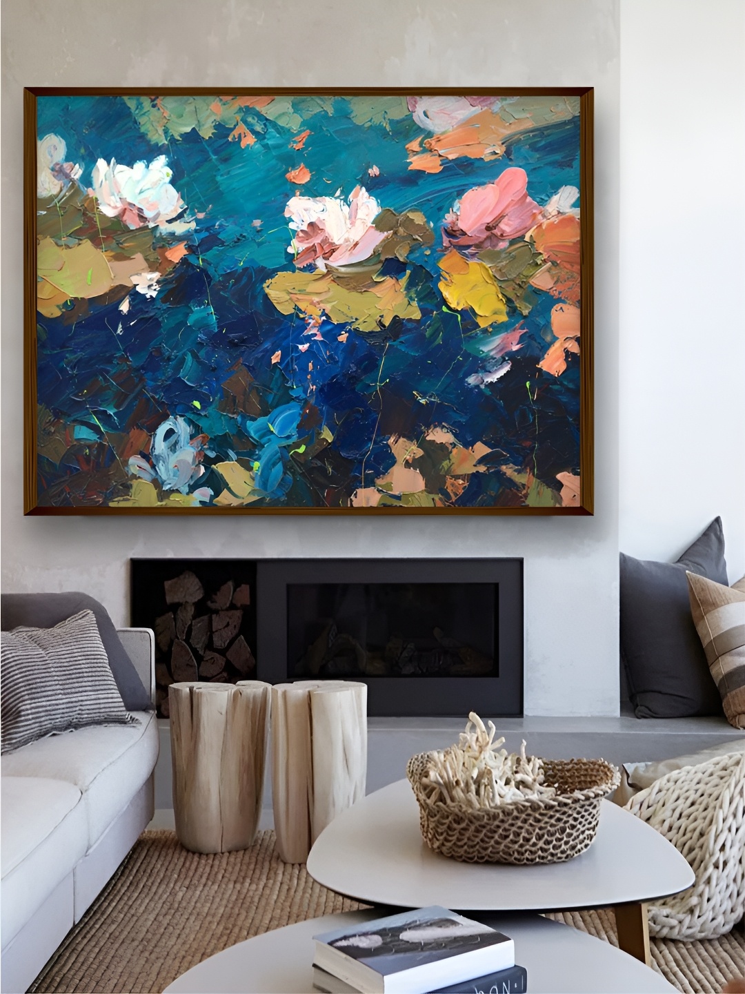 

Artsense Blue & Pink Abstract Framed Canvas Painting Wall Art