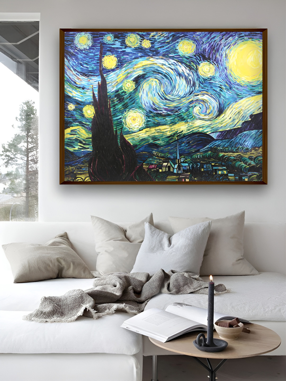 

Artsense Blue & Yellow Abstract Framed Canvas Painting Wall Art