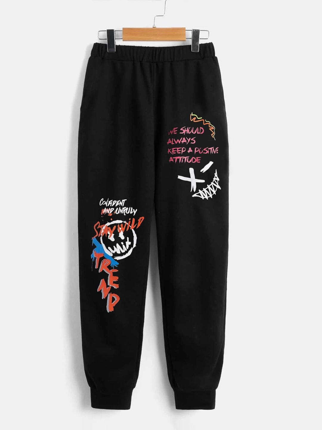 

StyleCast Boys Black Typography Printed Original Jogger