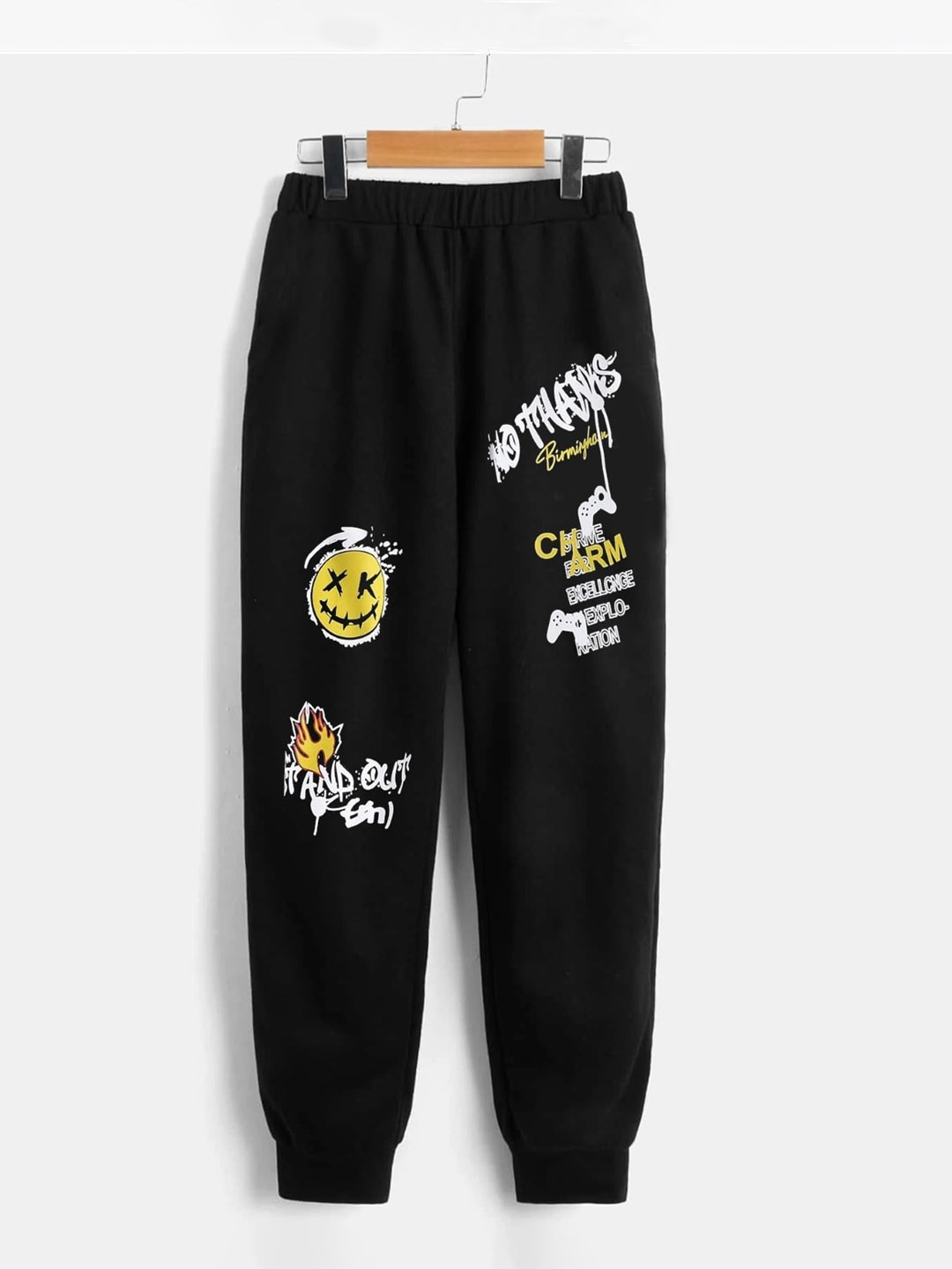 

StyleCast Boys Black Printed Mid-Rise Original Joggers