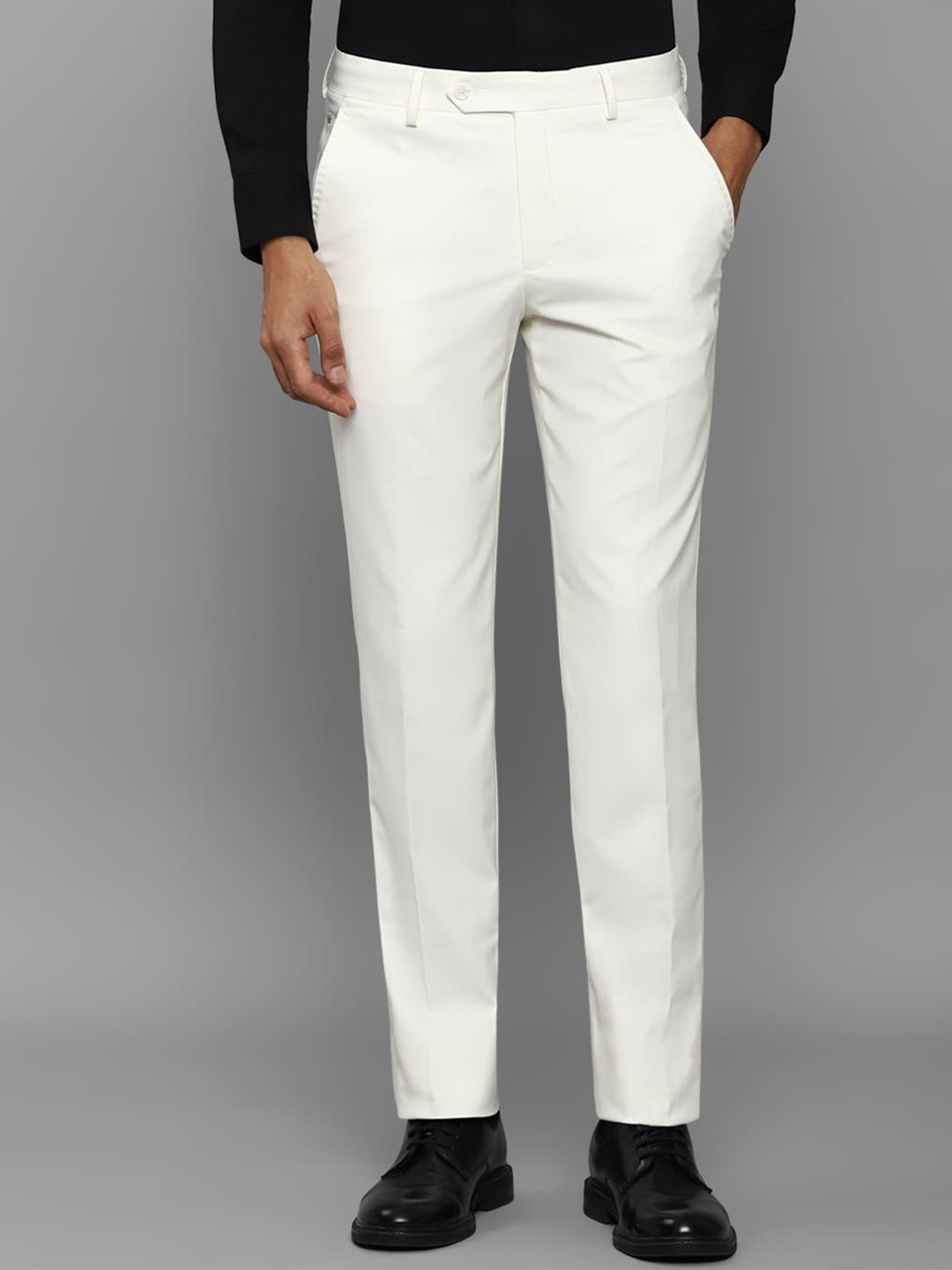 

Louis Philippe Men Slim Fit Formal Trousers, White