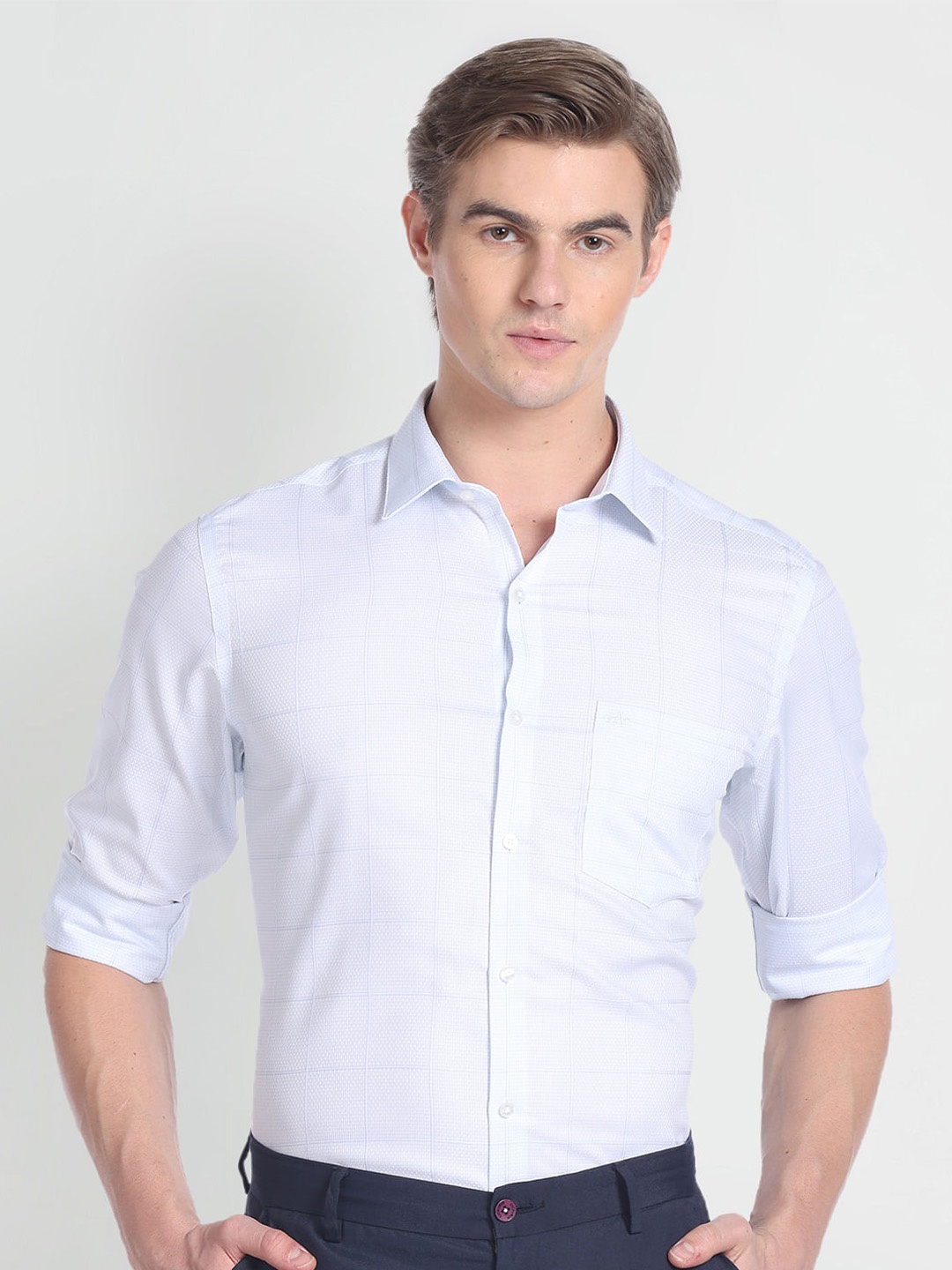 

Arrow Micro Checked Pure Cotton Formal Shirt, Blue