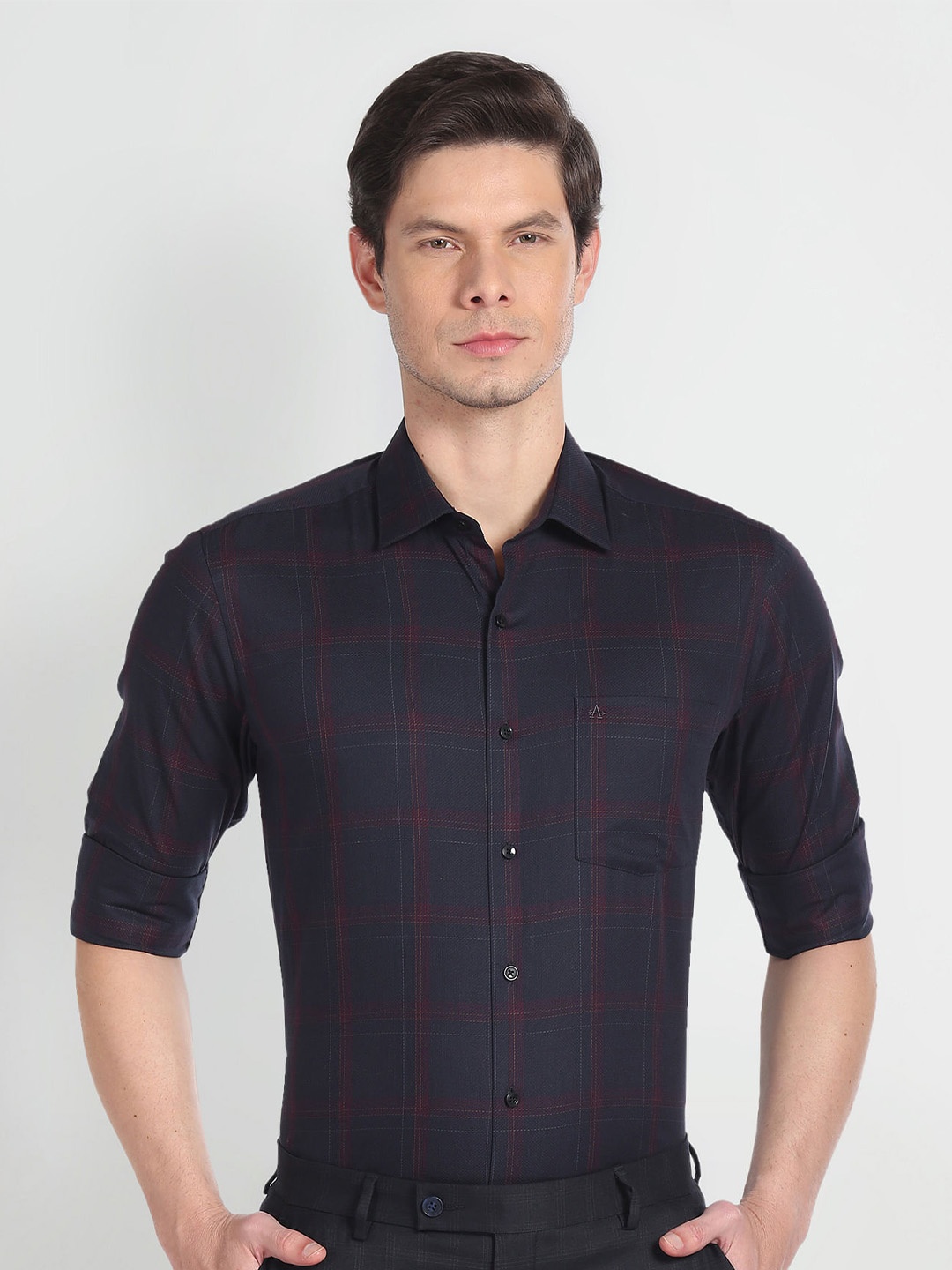

Arrow Tartan Checked Pure Cotton Formal Shirt, Blue