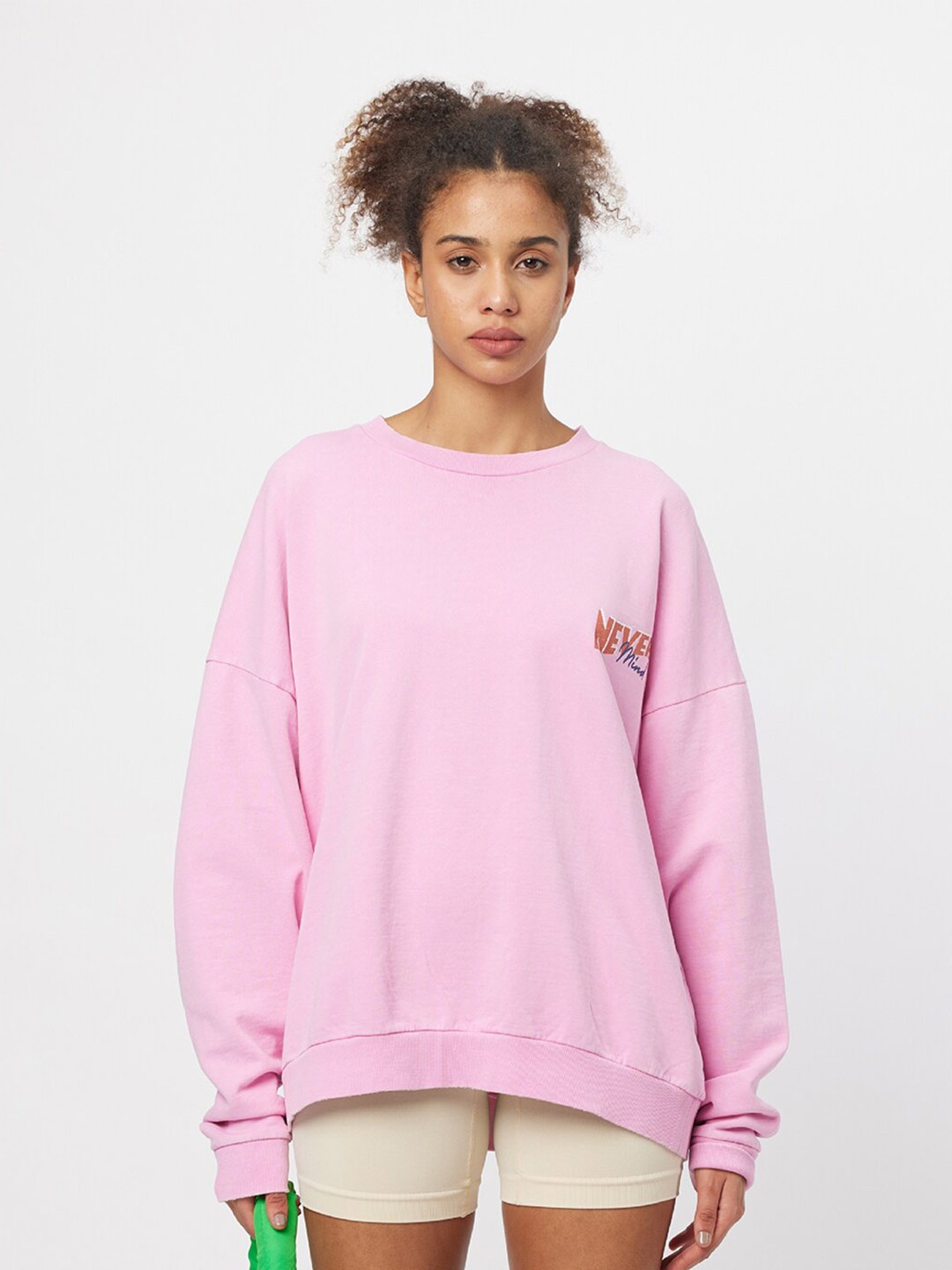 

Koovs Round Neck Pure Cotton Sweatshirt, Pink