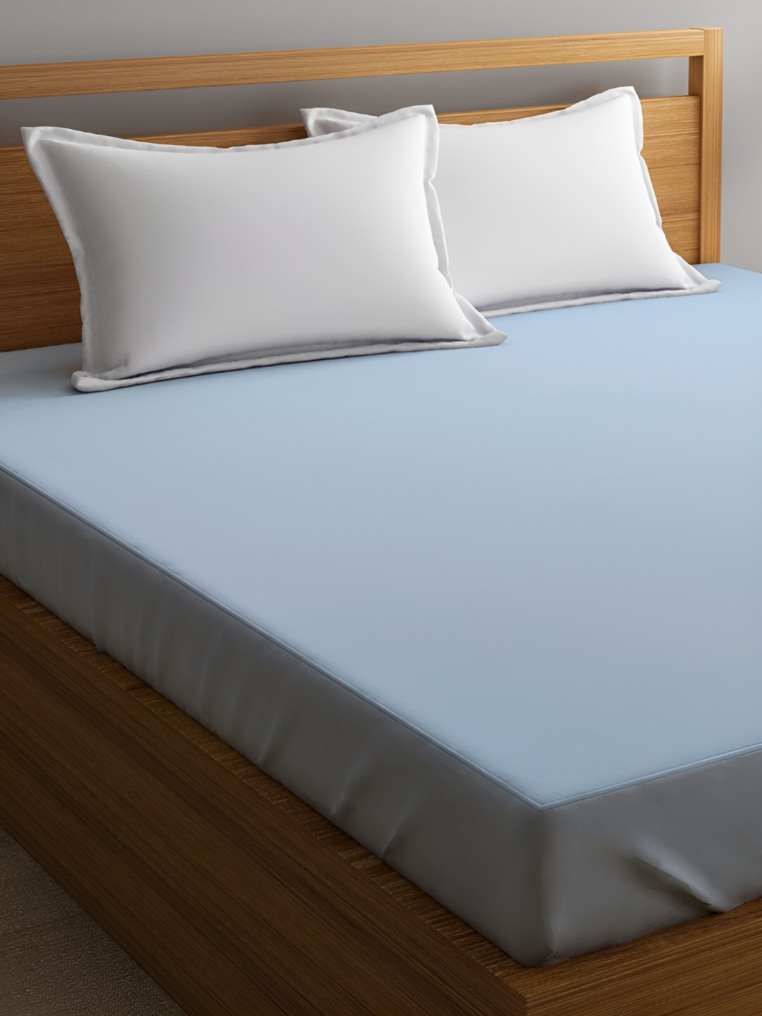 

GADDA CO Waterproof Polycotton Blue Breathable Mattress Protector cover for Double Bed