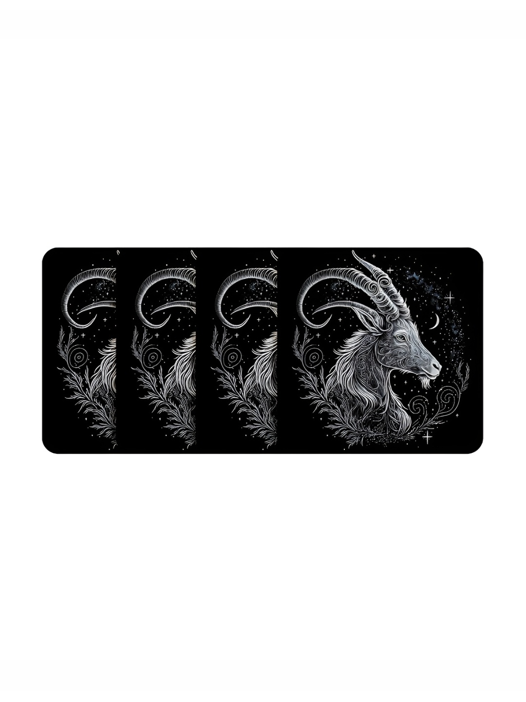 

CLAWCRAFTS Black 4 Pieces Printed Wooden Coasters