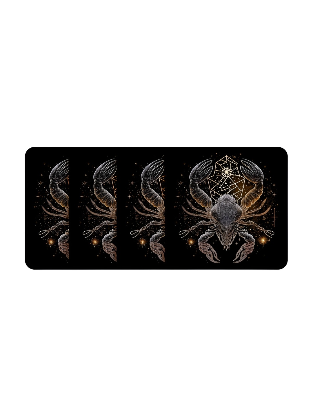 

CLAWCRAFTS 4 Pcs Black Scorpion Printed Non-Slip Wooden Coasters