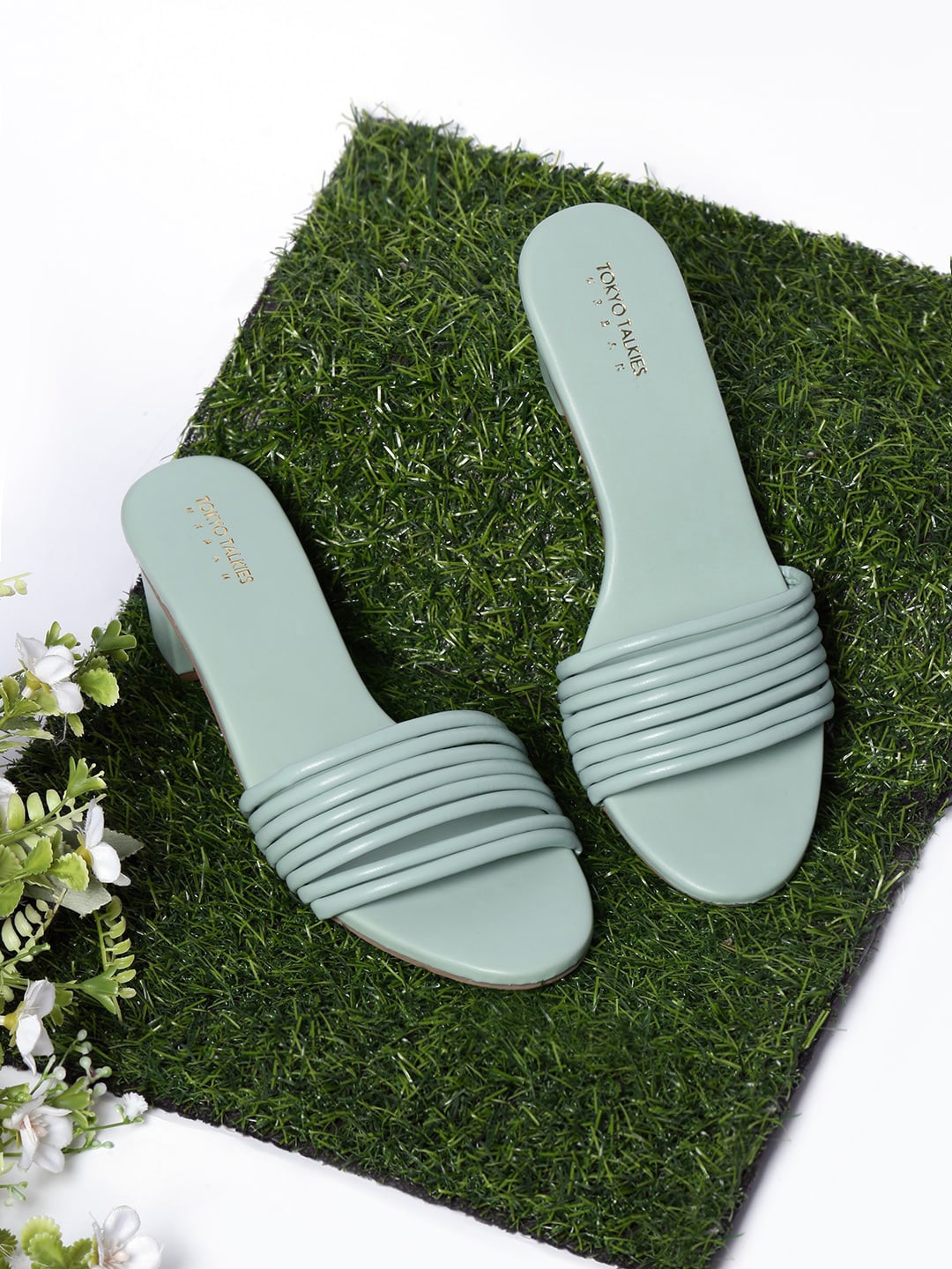 

Tokyo Talkies Sea Green Strappy Open Toe Block Heels