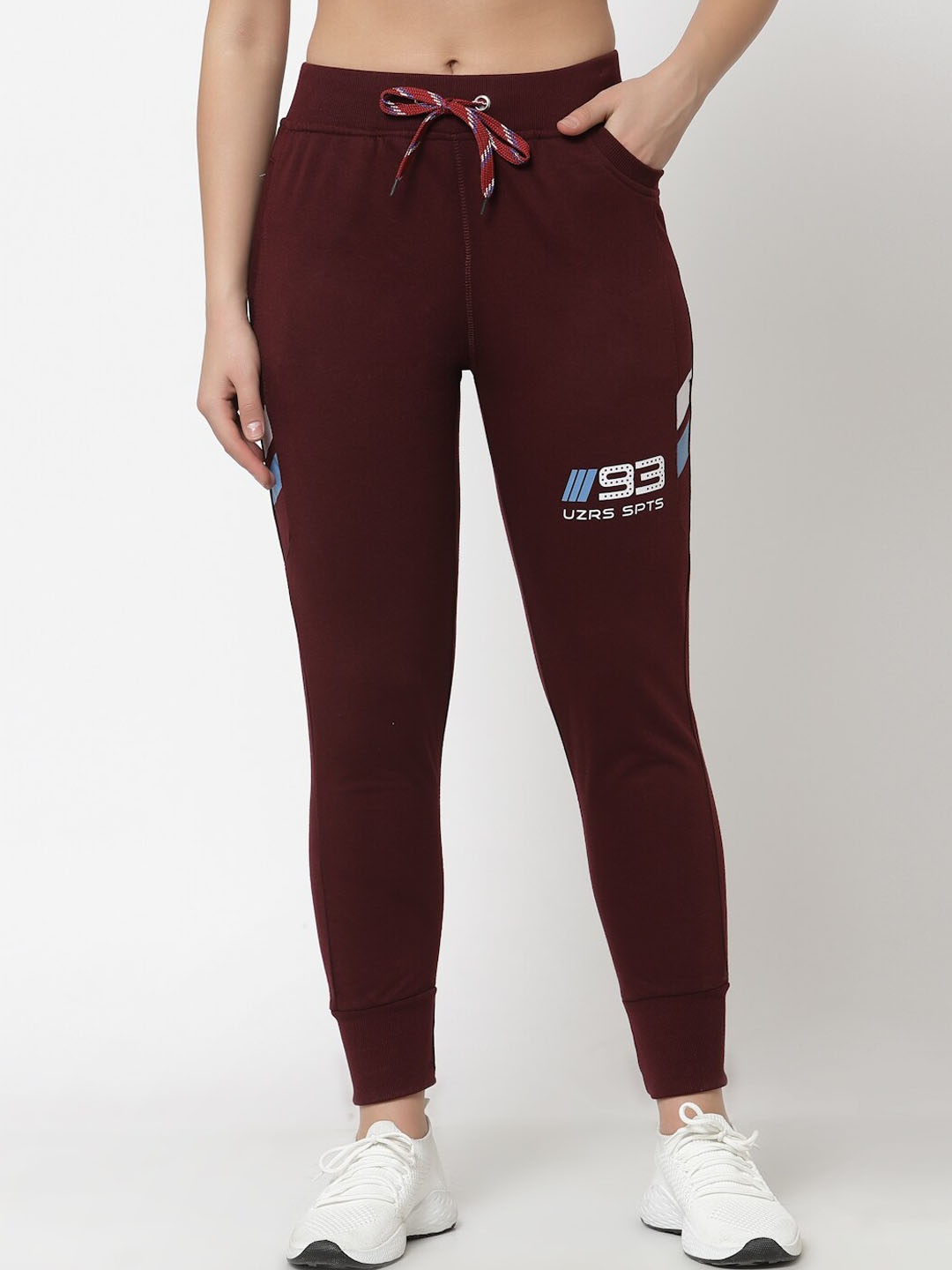 

UZARUS Women Slim Fit Joggers, Burgundy