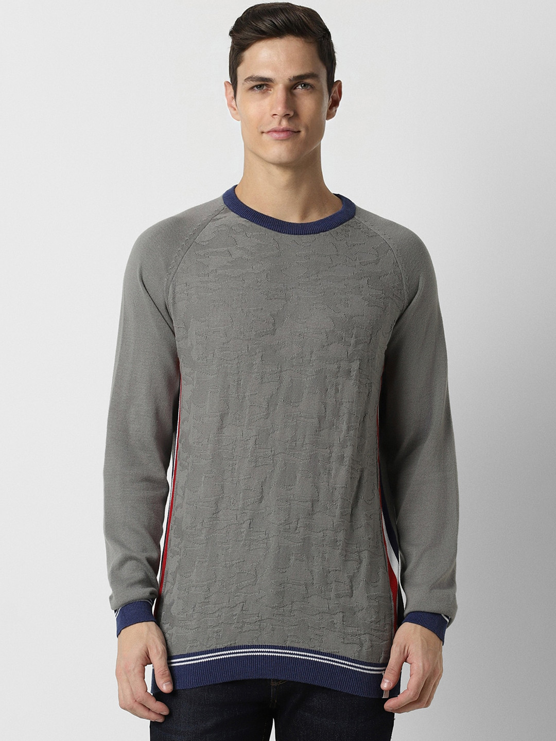 

Peter England Casuals Round Neck Pure Cotton Pullover Sweater, Grey