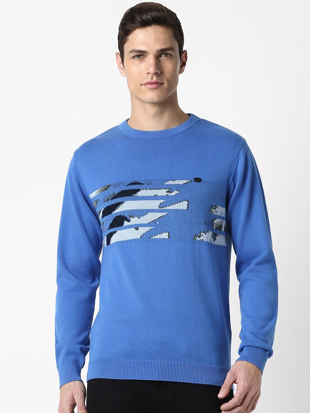 

Peter England Casuals Abstract Printed Pure Cotton Pullover, Blue