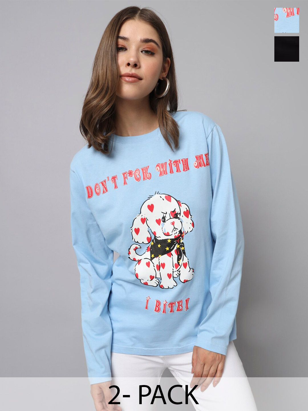 

The Dry State Pack Of 2 Graphic Printed Cotton T-shirts, Blue