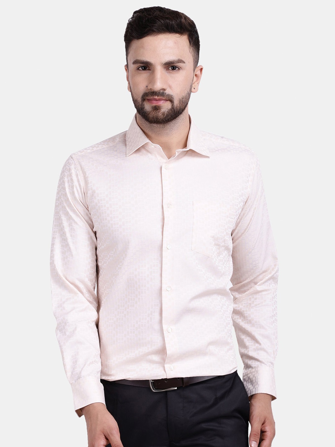

Cotstyle Premium Textured Cotton Formal Shirt, Pink