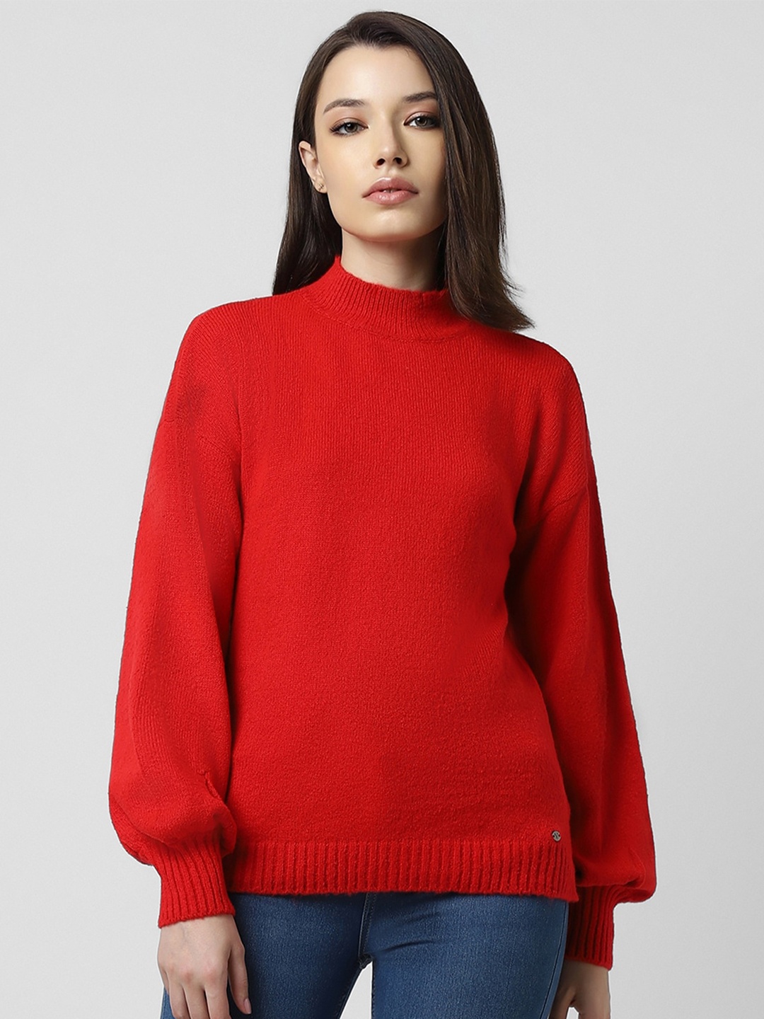 

Van Heusen Woman Ribbed Round Neck Long Sleeves Pullover Sweater, Red