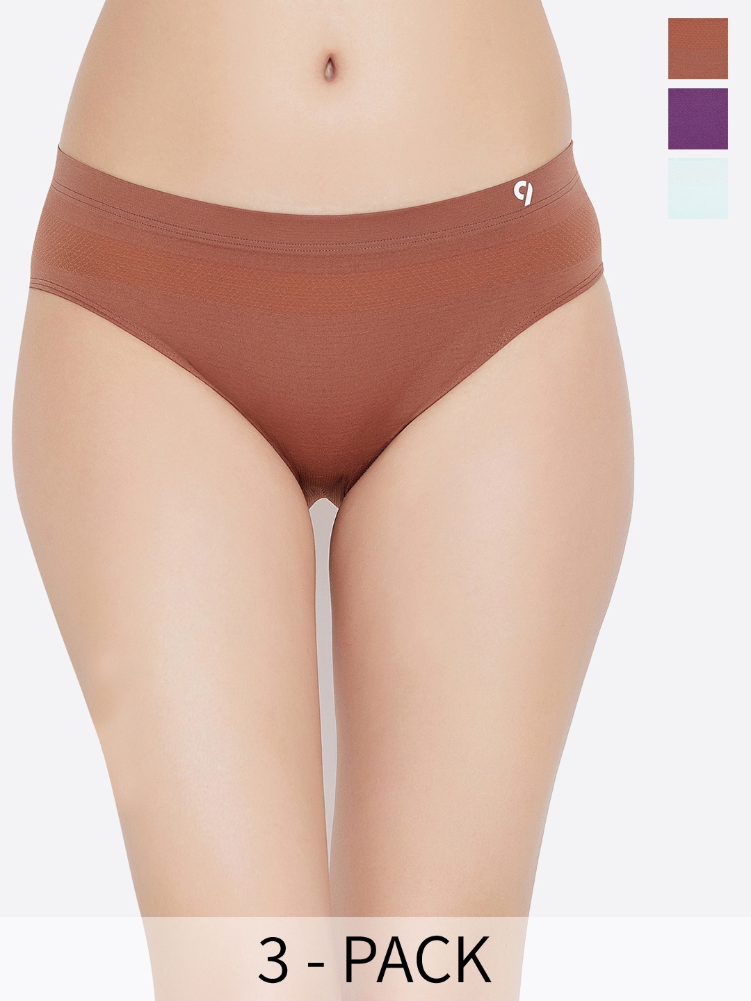 

C9 AIRWEAR Seamless Pack Of 3 Assorted Hipster Briefs, Violet