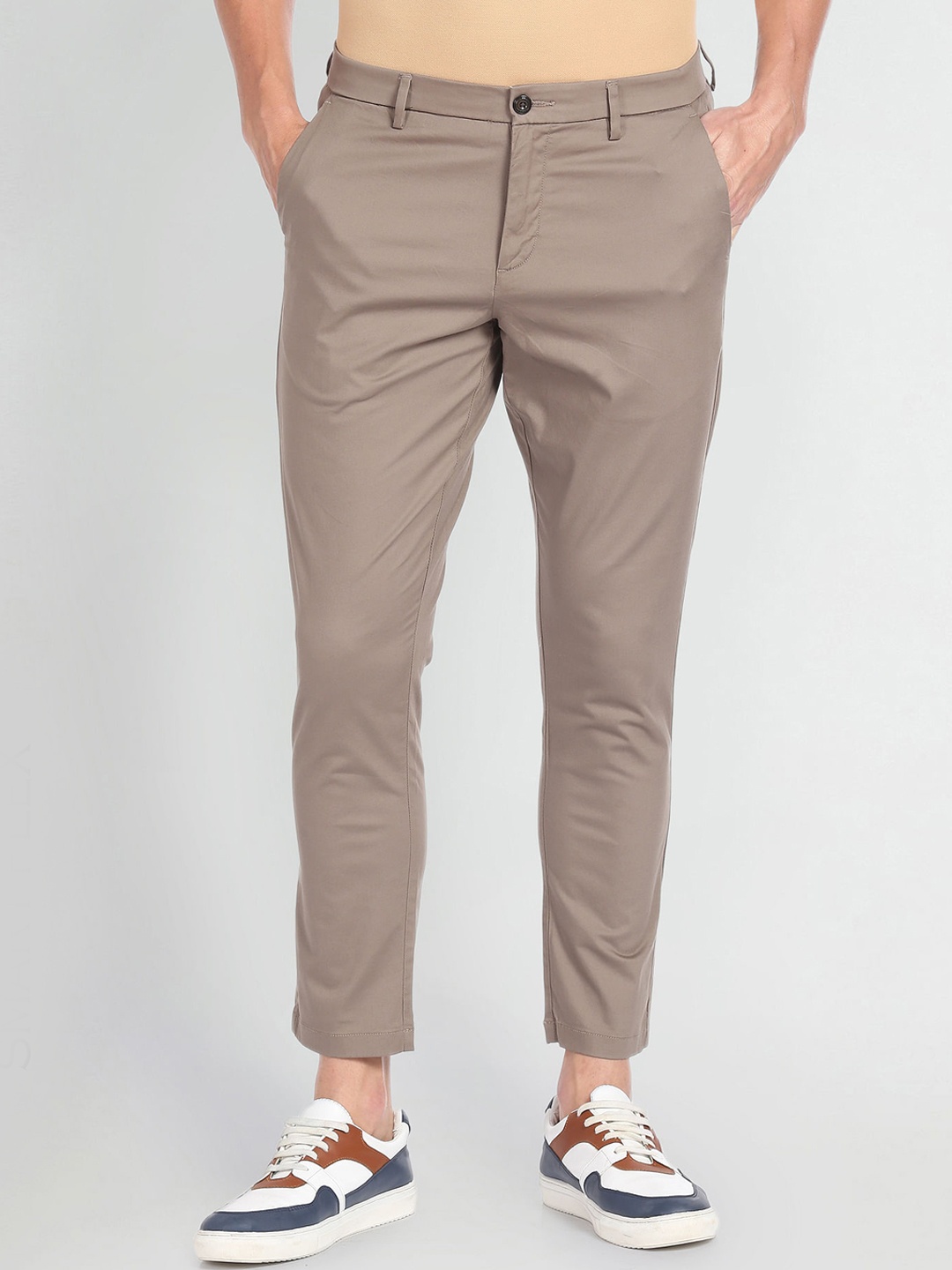 

Arrow Sport Men Tapered Fit Chinos Trouser, Brown