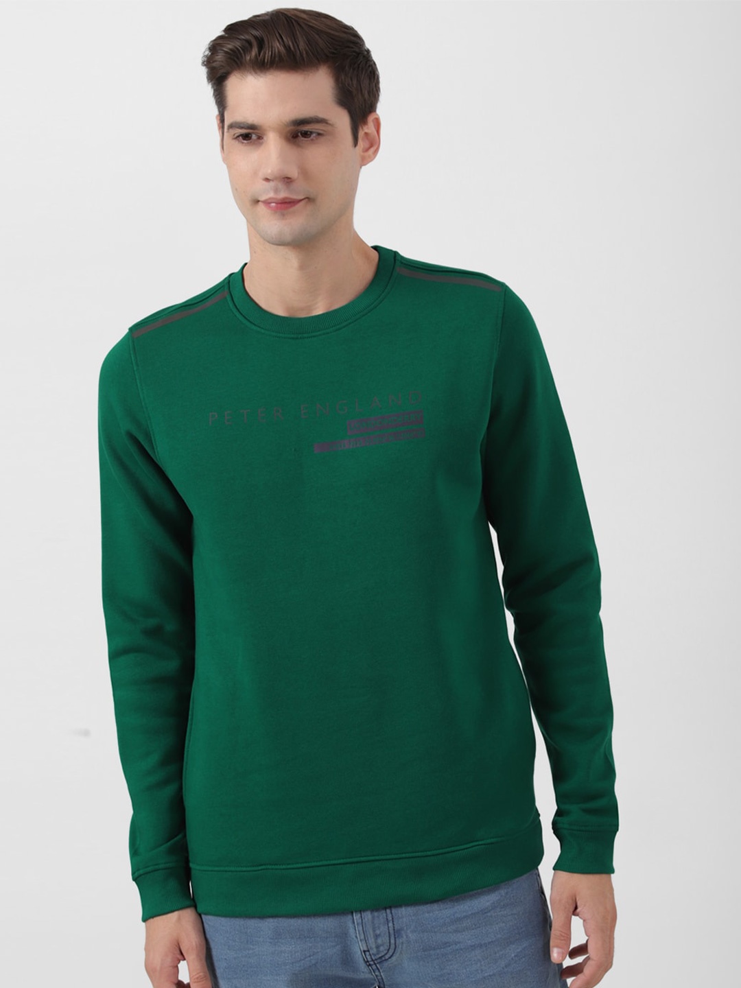 

Peter England Casuals Typography Printed Sweatshirt, Green