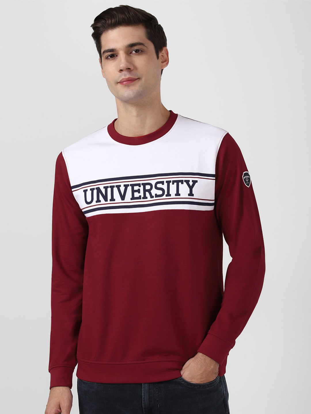 

PETER ENGLAND UNIVERSITY Typography Printed Sweatshirt, Maroon