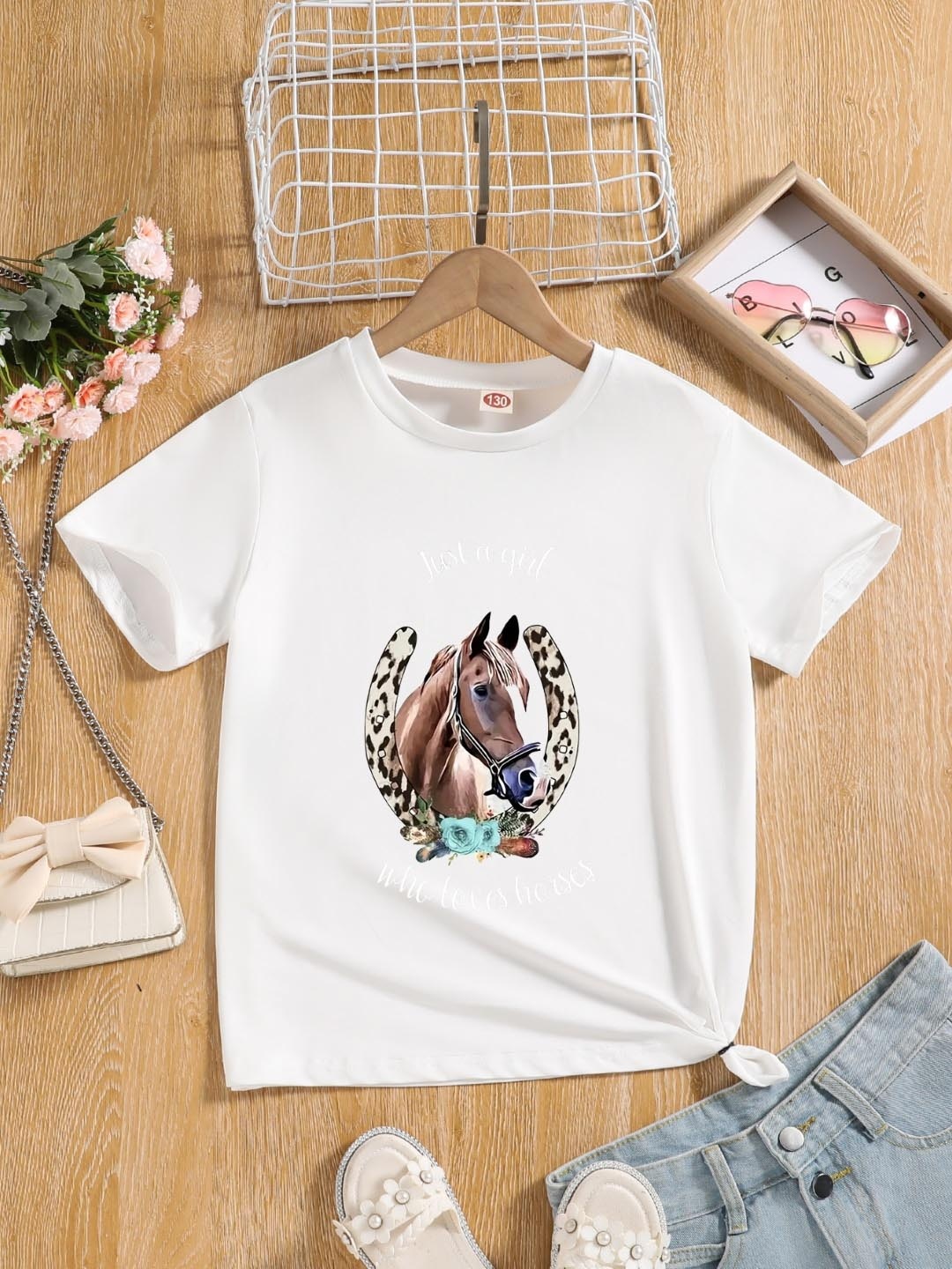 

StyleCast Girls White Graphic Printed T-shirt