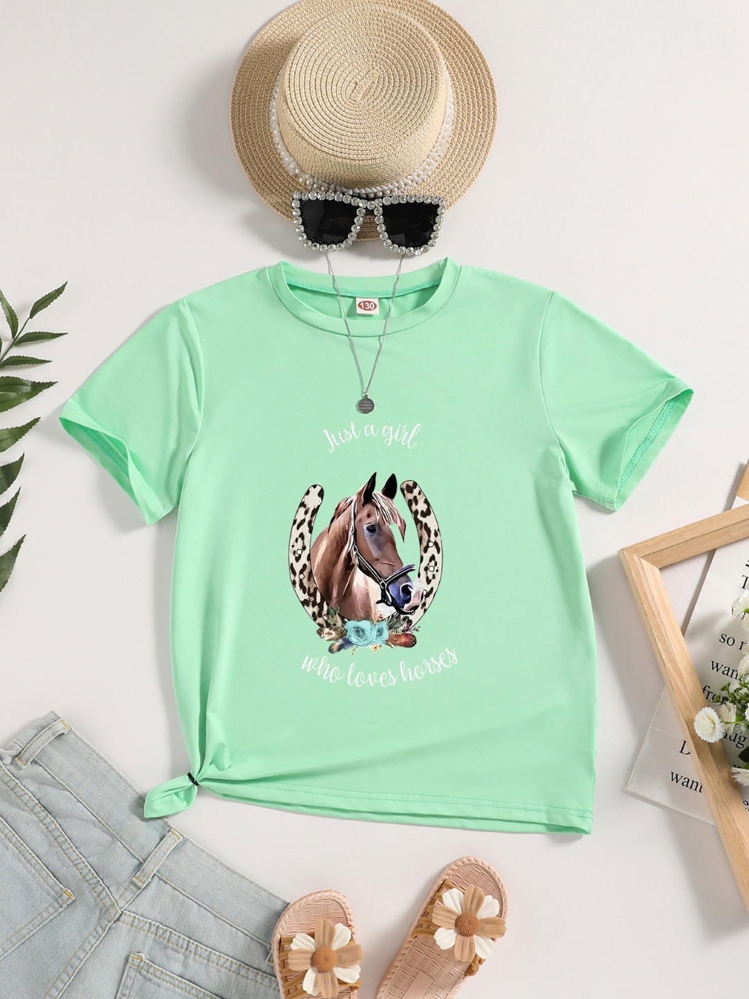 

StyleCast Girls Graphic Printed T-shirt, Green