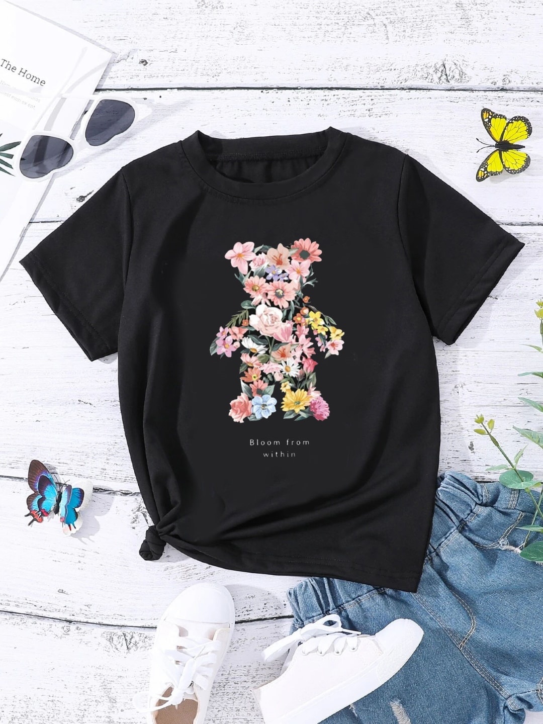 

StyleCast Girls Graphic Printed T-shirt, Black