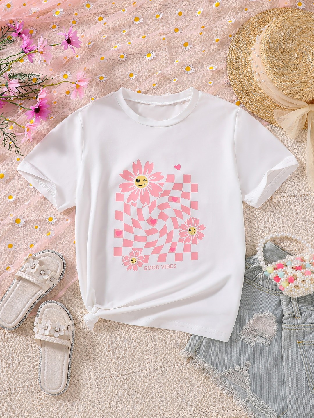 

StyleCast Girls Graphic Printed Casual T-shirt, White