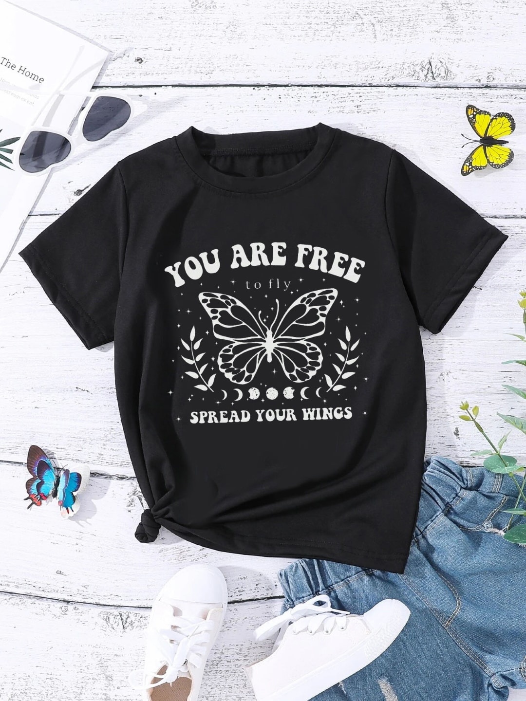 

StyleCast Girls Typography Printed T-shirt, Black