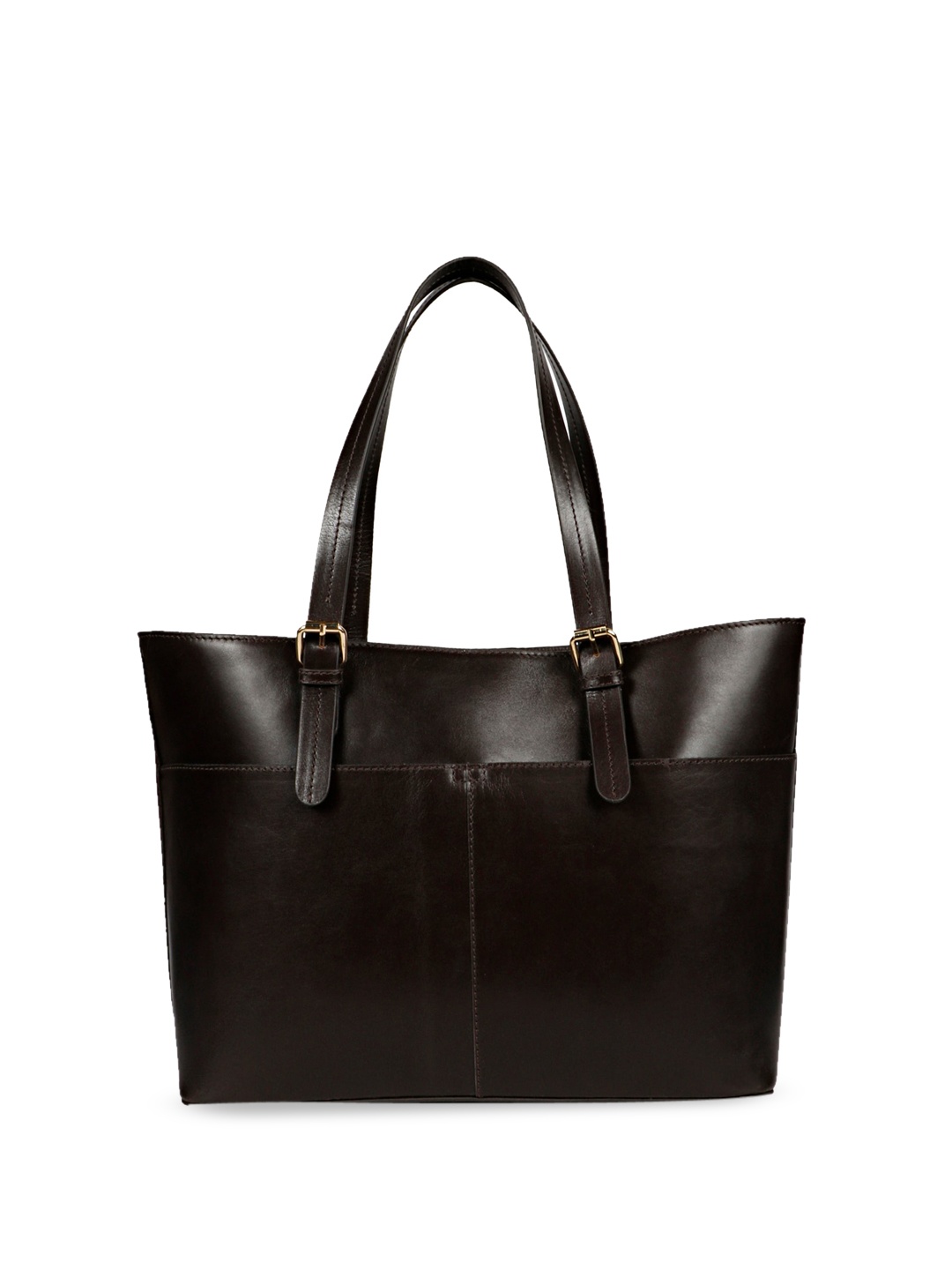 

Saint G Leather Structured Shoulder Bag, Coffee brown