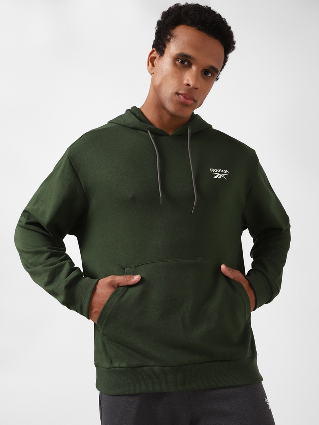 

Reebok Ri Ft Left Chest Oth Hooded Pullover Sweatshirt, Green