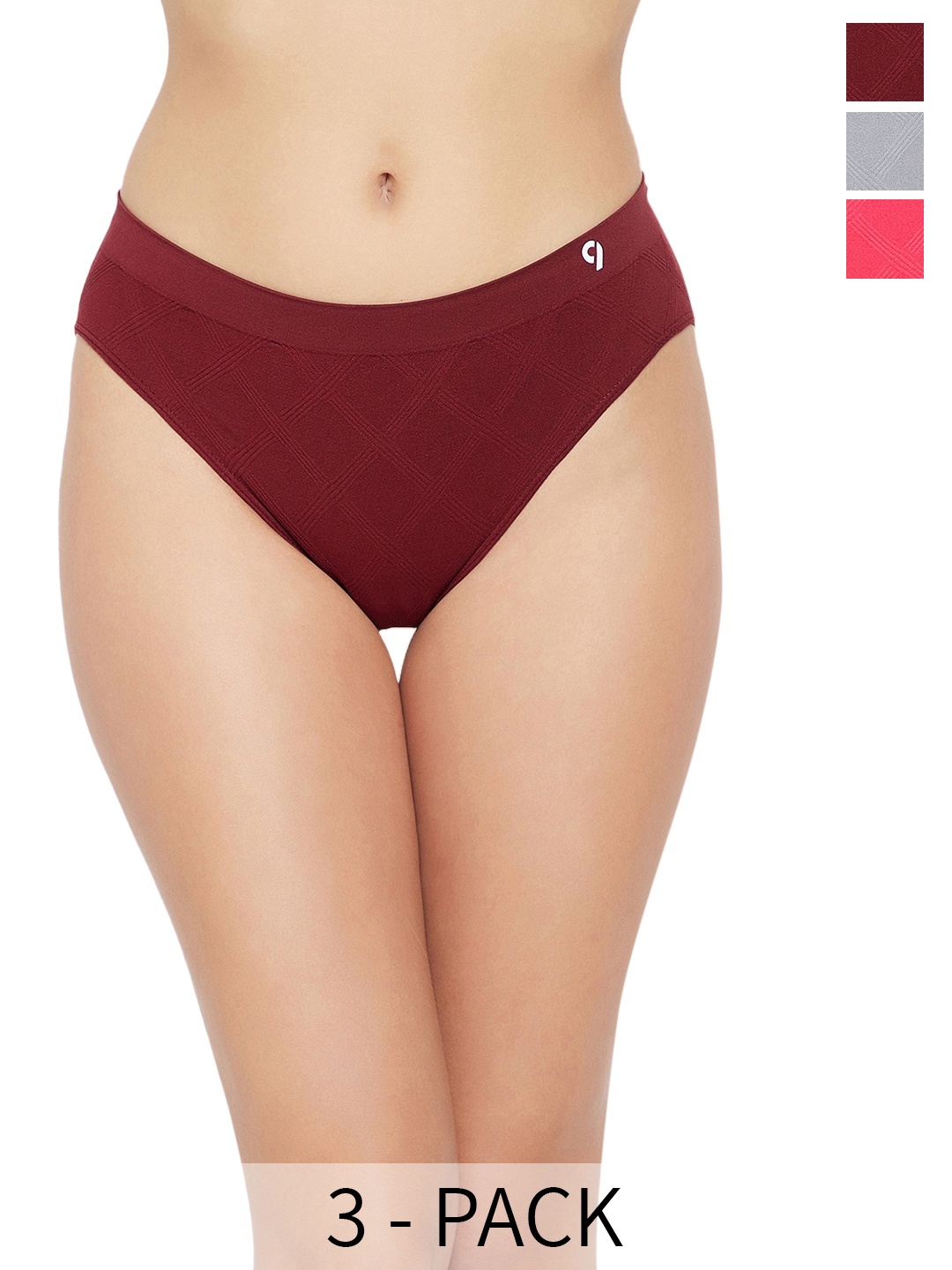 

C9 AIRWEAR Seamless Pack Of 3 Bikini Briefs, Maroon